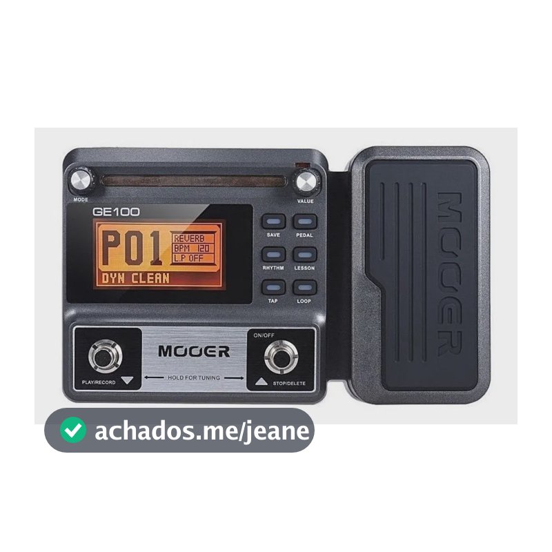 Pedaleira Multi efeitos para Guitarra Mooer GE100 com Pedal de Expressão, Simulação de Amplificadores, Afinador, Looper e 66 Efeitos