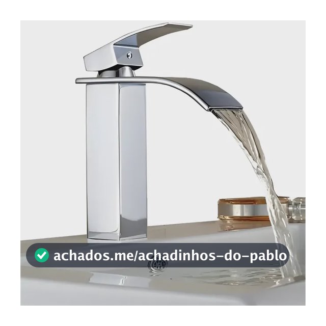 Torneira Cascata Banheiro Baixa Quadrada Monocomando Cromada