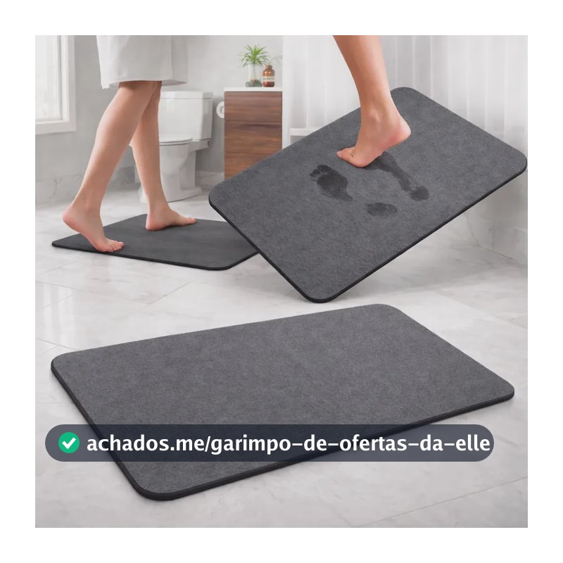Tapete De Pedra Diatomita Banheiro Secagem Instantânea 60 Cm Cinza-escuro
