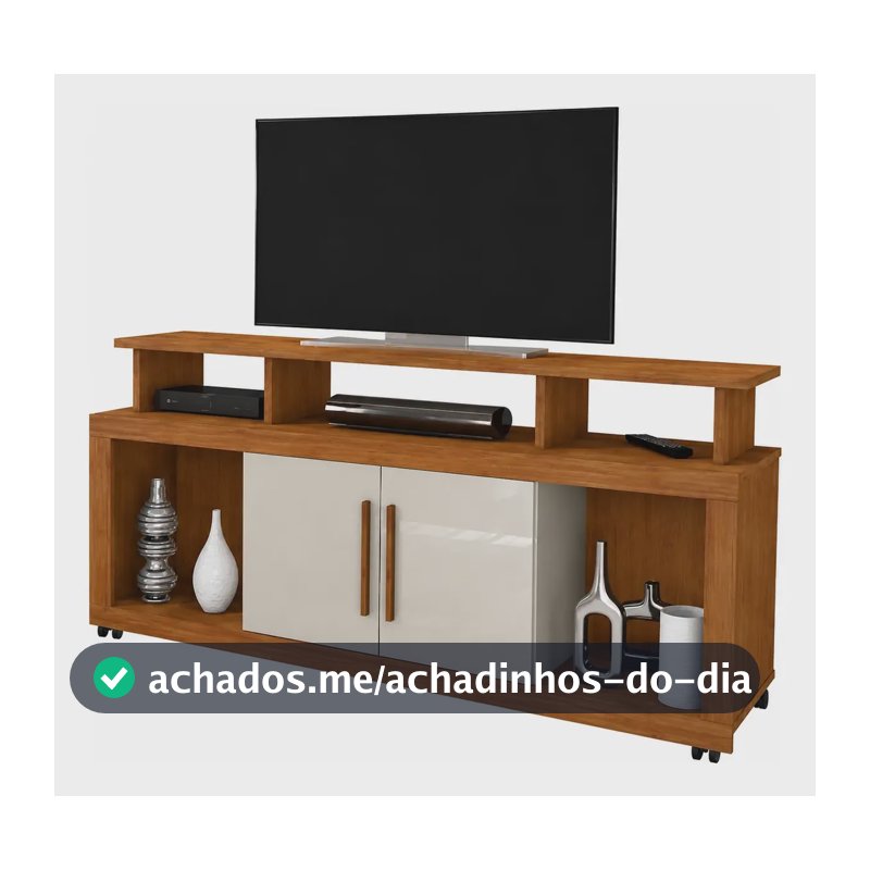 Rack Para Tv 60 Polegadas Estante Home Bancada Sala Nicho Canela/off White