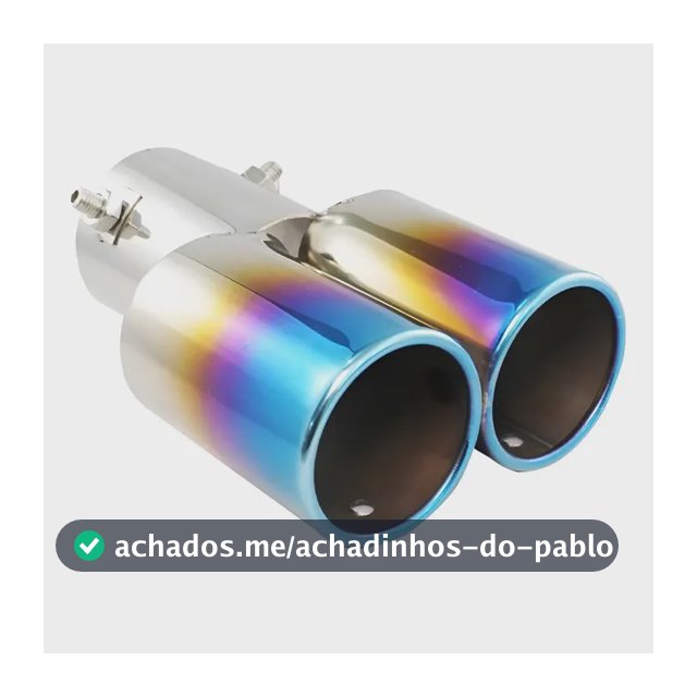 Ponteira Esportiva Automotiva Dupla Reta Oblíqua Azul