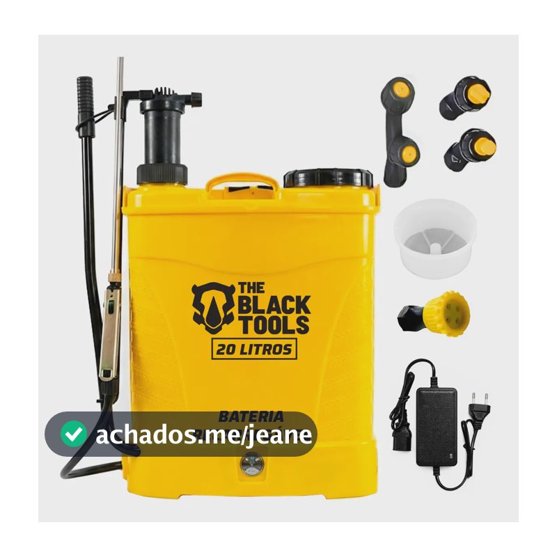 Pulverizador Elétrico Costal 20 Litros 2 Em 1 Elétrico Manual A Bateria 127/220v Bpm200c The Black Tools