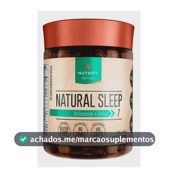 Natural Sleep Melatonina + Ativos 60 Cápsulas Nutrify Sem Sabor