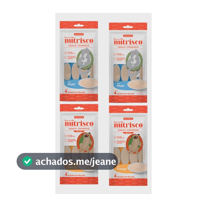 Petisco Gato Nutrisco Tipo Churu Gatos Kit 4pct Sortidos