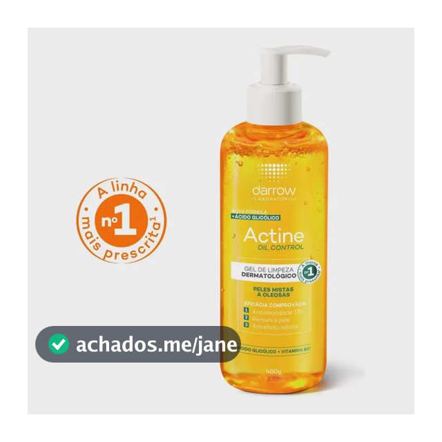 Gel de Limpeza Facial Darrow Actine Oil Control Pele Mista Oleosa 400g