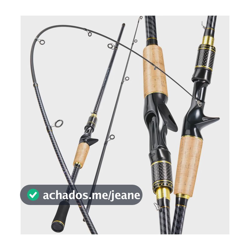 Vara De Pesca 1,8m 5-10lb Carbono Sensibilidade Portátil Preto Vara Para Carretilha