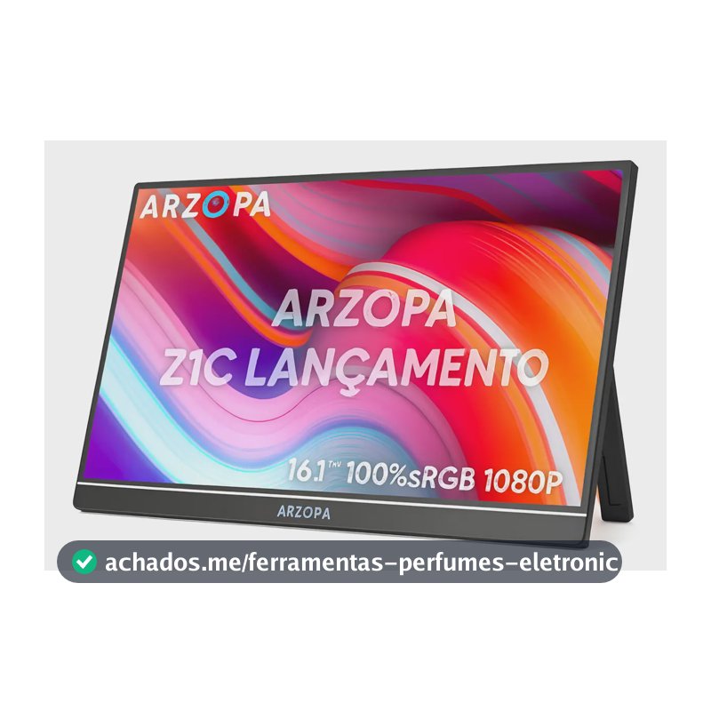 Monitor Portátil Ultra Slim Fino Ips Arzopa Z1c Gamer 16.1 Polegadas 1920x1080p Fhd Full Hd Lcd Hdr Áudio Estéreo
