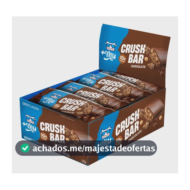 Barra de Proteína Crush Bar Chocolate 35g Display 12 un. +Mu