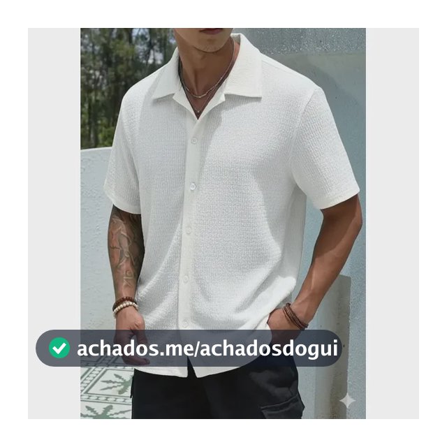 Camisa Casual Masculina Texturizada Com Botões Old Money Damasco Texturizado Gg