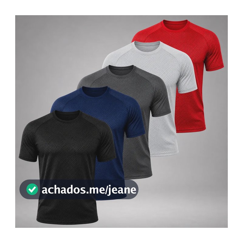 Kit 5 Camisetas Fit Masculina Dry Academia Treino Corrida P Am Cc C E V Colmeia G