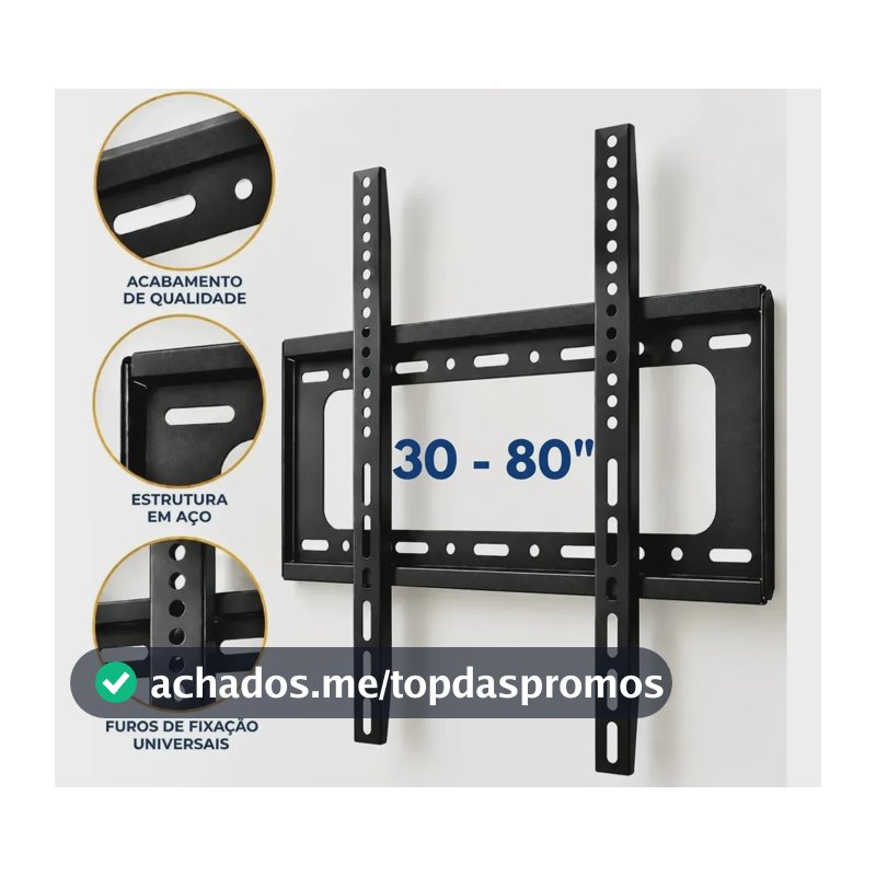 Suporte Para Tv 40 A 80 Samsung LG Sony Philco Philips Tcl Preto