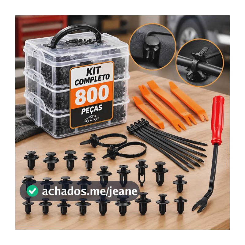 Kit 800 Fixadores Presilhas Automotivas Nylon Universal