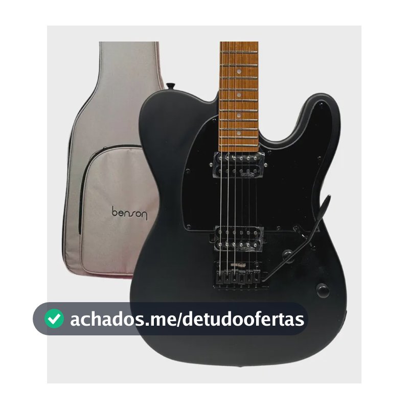Guitarra Benson Hardy 906 Telecaster Fosco 6 Cordas C/ Bag Preta