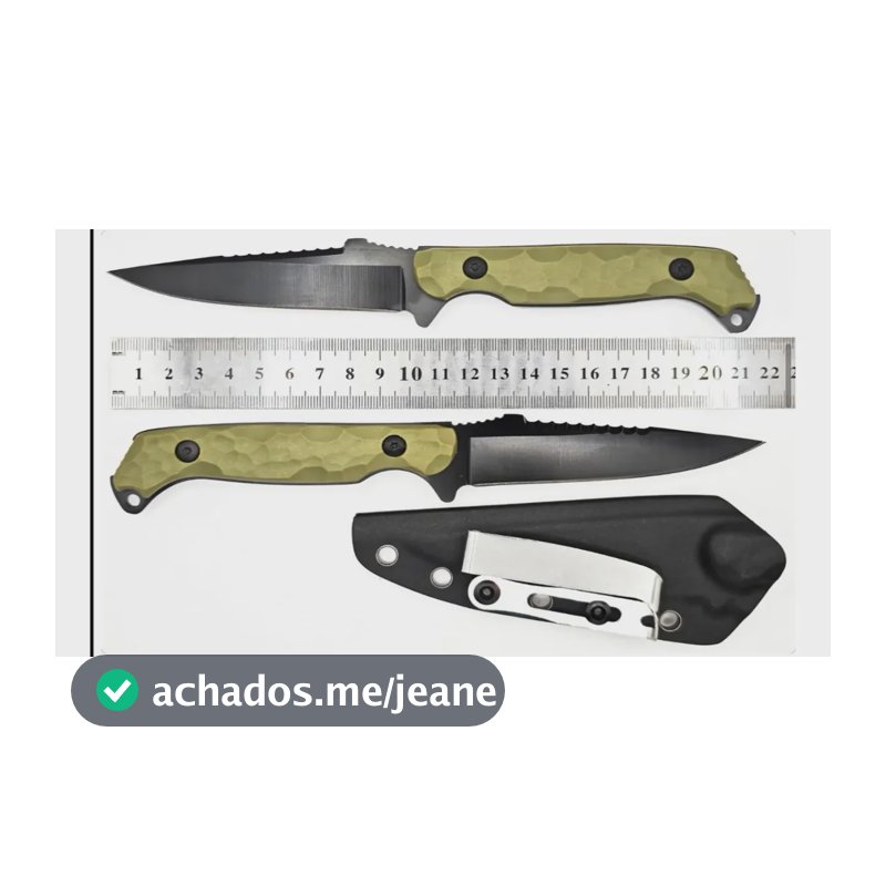 Faca Tática Full Tang Caça Pesca Lâmina7cr13mov Bainha Clip Verde-musgo