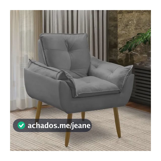 Poltrona Decorativa Opala Suede Para Sala Arapongas Luxo
