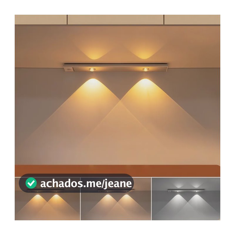 Luminária Barra Led Sensor Movimento Recarregável Armário Branco