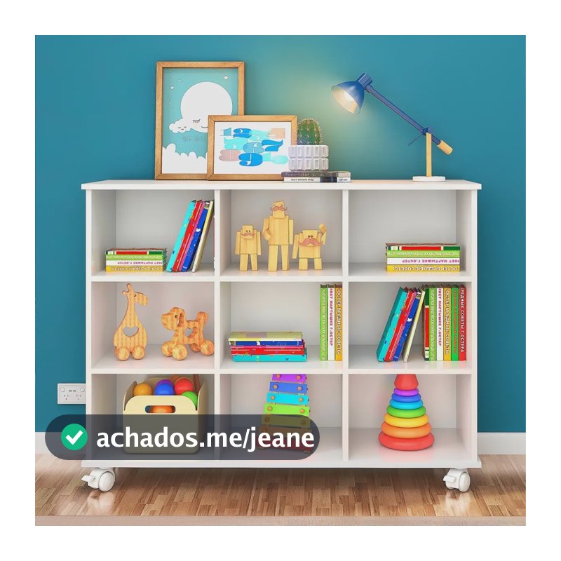 Nicho Organizador Multiuso Infantil Sem Gavetas Qmovi Com Rodizios Cor Branco