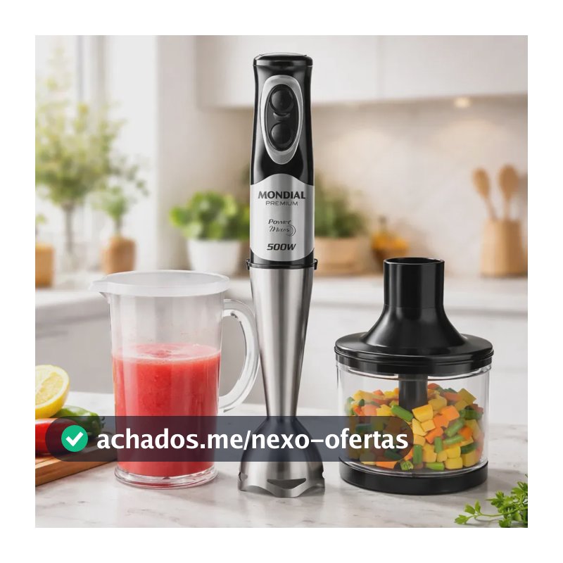 Power Mixer Premium Mondial Preto/Inox 500W M-07