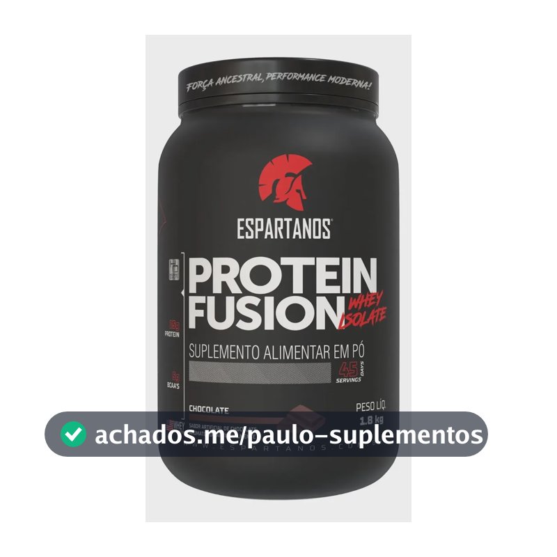 Proteína Espartanos Sports Protein Fusion Whey Isolate sabor Chocolate x 1.8kg
