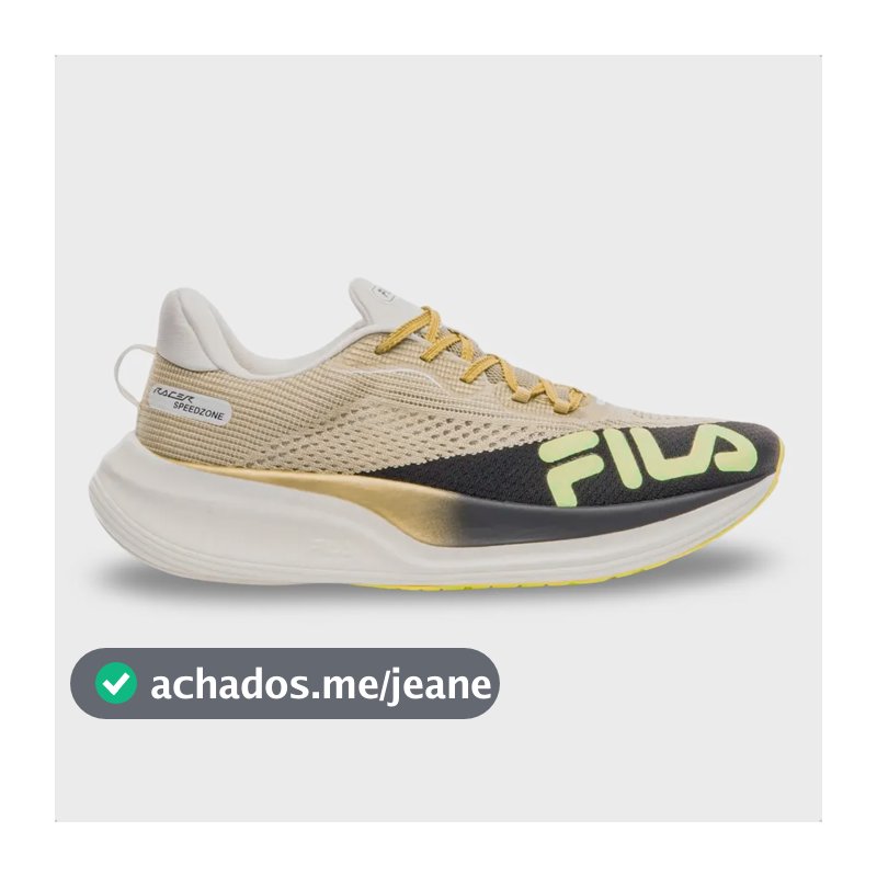 Tênis Fila Feminino Racer Speedzone Corrida  Dourado E Preto 37 Br