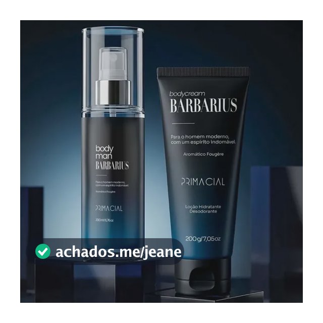 Kit Body Splash Barbarius + Hidratante Desodorante Masculino