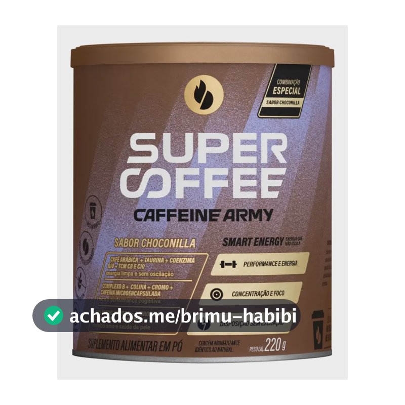 Cafeína Caffeine Army Supercoffee Classic Size em pó sabor Choconilla x 220g