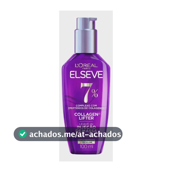 L'oréal Paris Elseve Collagen Lifter Leave-in Sérum Capilar Para Cabelos Finos Injeção de Massa com Peptídeos de Colágeno Aumenta o Volume em 61% e Encorpa os Fios por 72h 100ml
