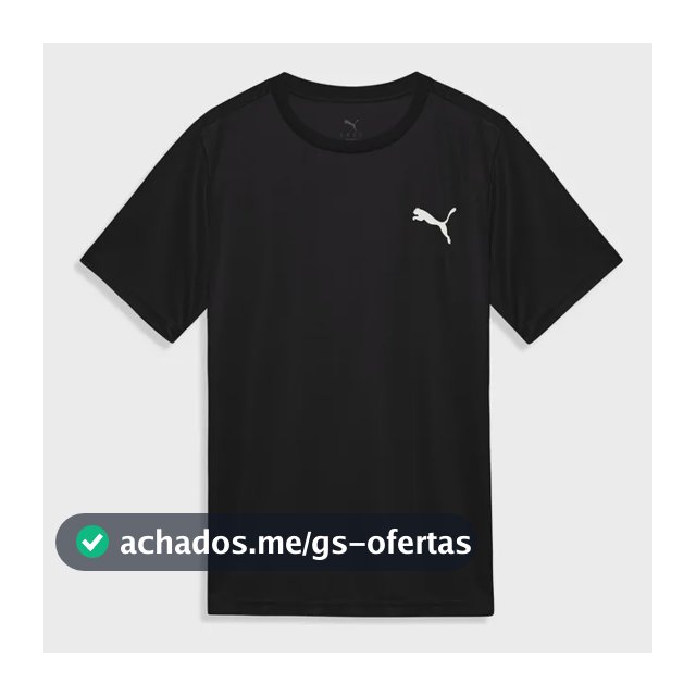 Camiseta Ess Small Puma Logo Poly Tee Masculina Puma Preto M