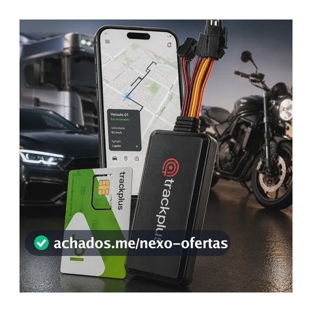 Rastreador Veicular TRACKPLUS TP7 4G IP65 Carro Moto Chip Preto