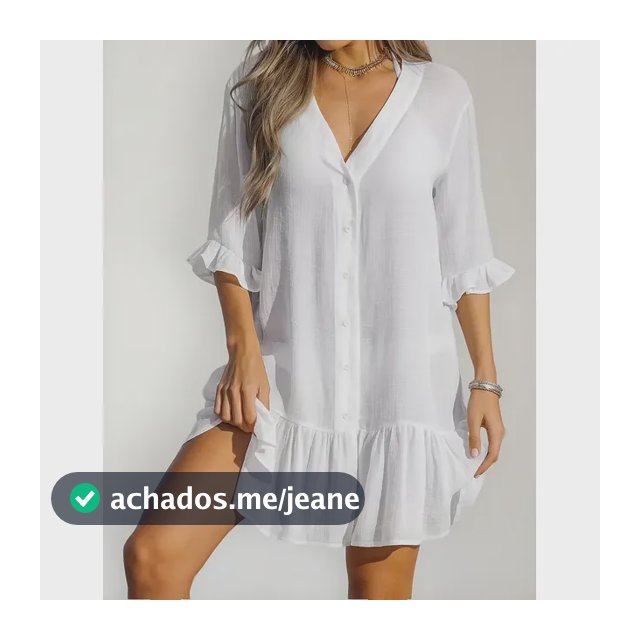 Saída De Praia Chemise Camisão Feminino Botão Verão Trajes