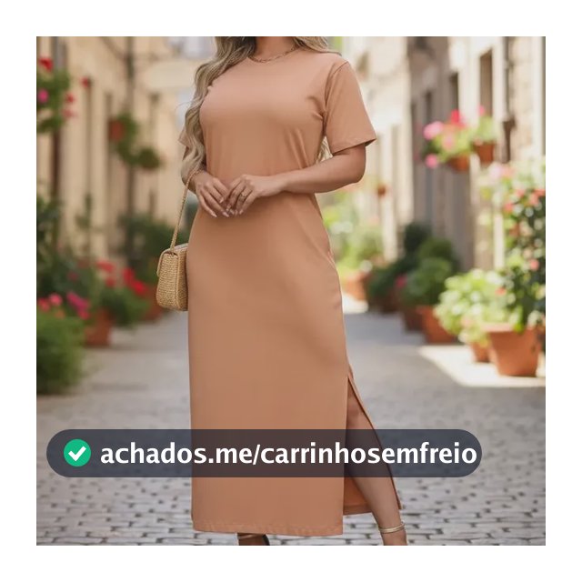 Vestido Feminino Longo Manga Curta Soltinho Moda Evangélica