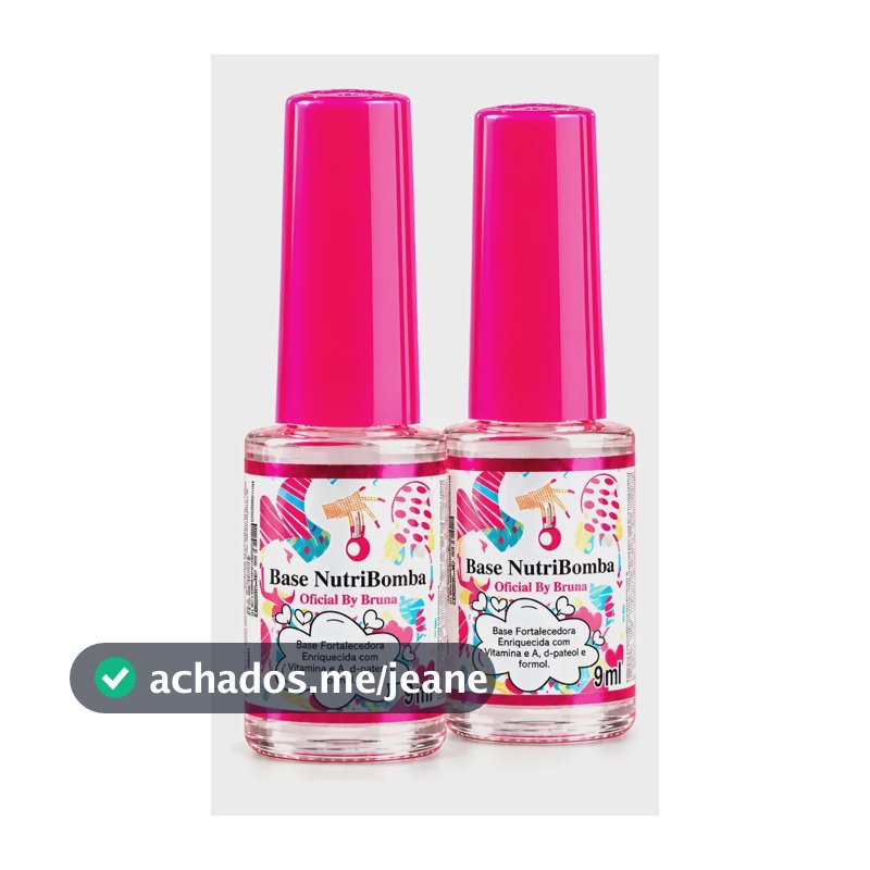 Kit 2 Base Fortalecedora Nutribomba Unhas Crescimento 9ml Natural