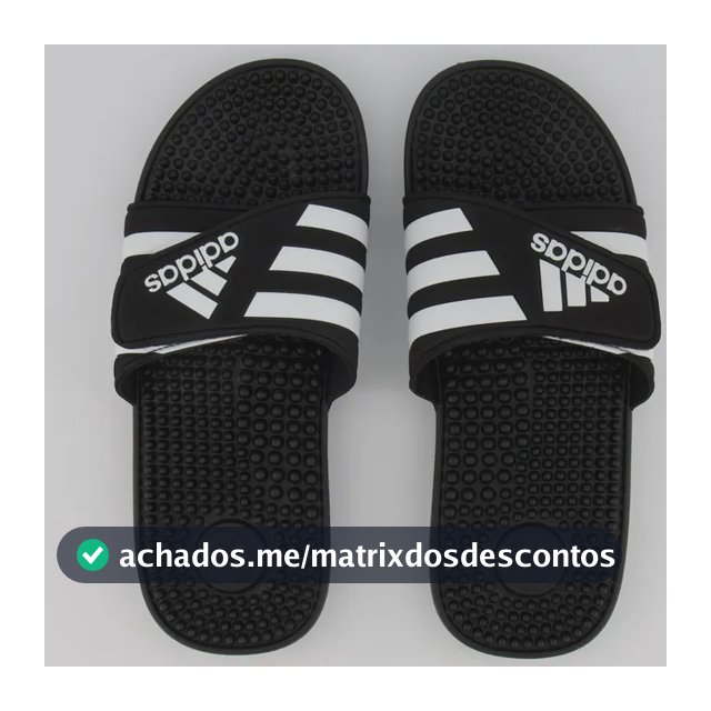 Chinelo adidas Adissage Logo Preto E Branco