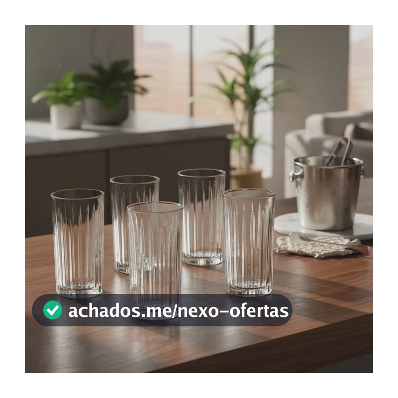 Copo Long Drink Vidro 370ml Haüskraft Egeu Transparente 6 Peças