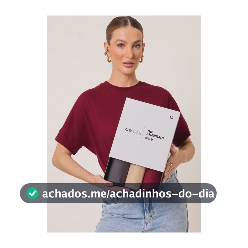 Kit 3 T-shirts Oversized Intense Algodão Cléa Store Chumbo/bege/vinho P