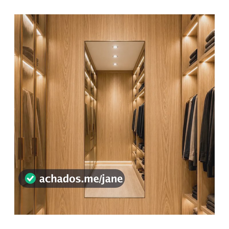 Espelho Florença 90x40cm Corpo Inteiro Grande Moderno Luxo Suporte
