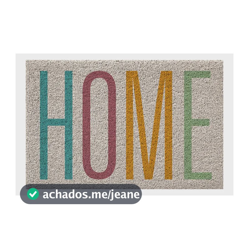 Capacho De Porta Vinílico Estampado Home 60X40Cm - Uzoo