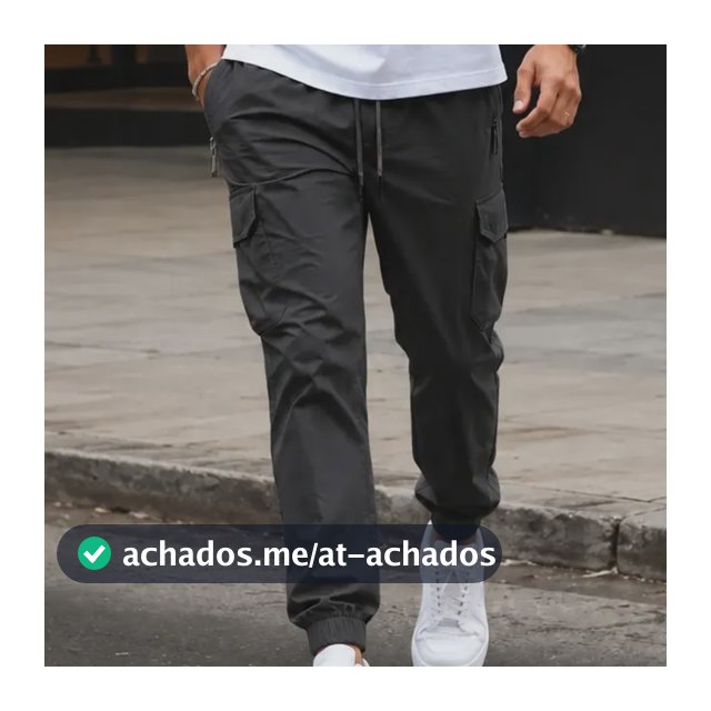 Calça Cargo Para Homem Slim Com Elastano Esportiva Preto G 44