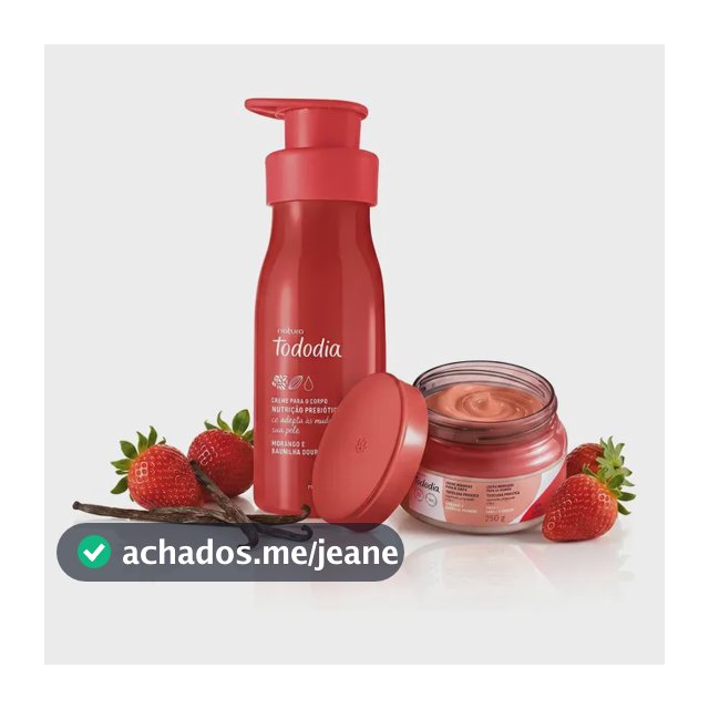 Presente Kit Tododia: Creme Corporal Morango E Baunilha Dourada 400ml + Merengue Para Corpo 250g