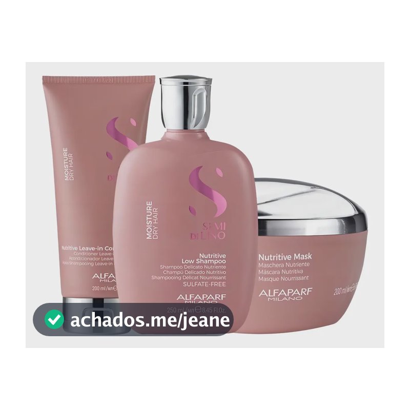 Kit Alfaparf Moisture Sh 250ml + Cond 200ml + Masc 200ml Semi di Lino