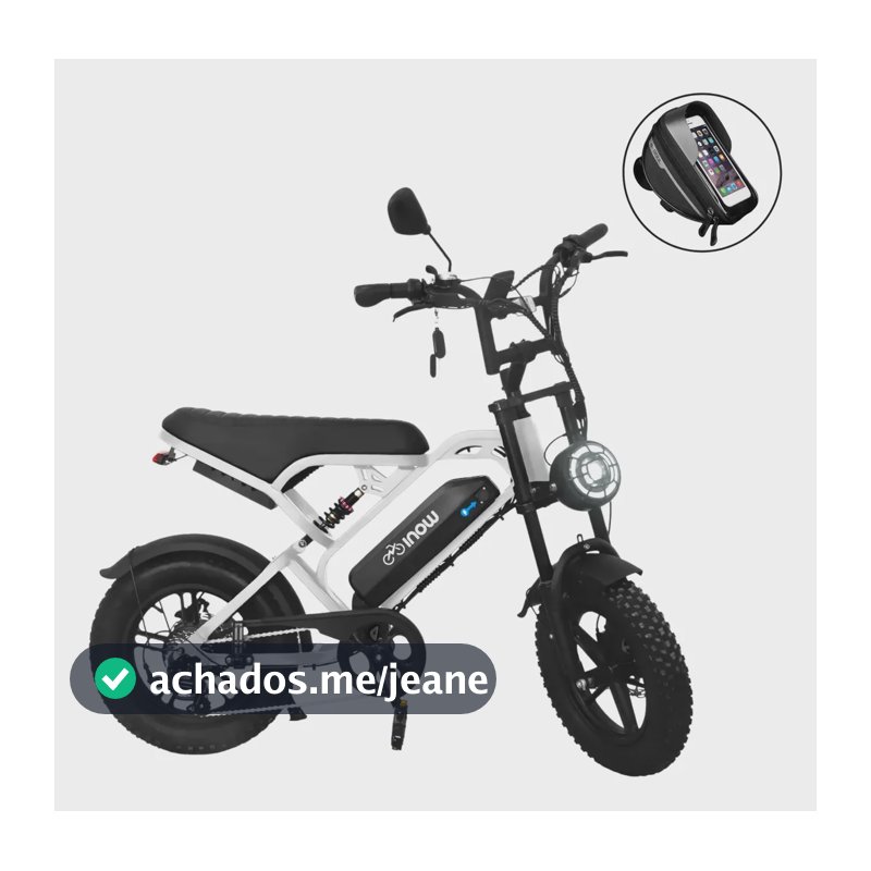 Bike Eletrica V20 Mini Branca Inow 750w Bicicleta 32km Branco 17