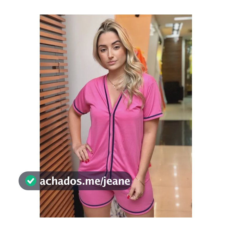 Pijama Feminino Com Botões Baby Doll Cirurgico Amamentação Rosa-chiclete P