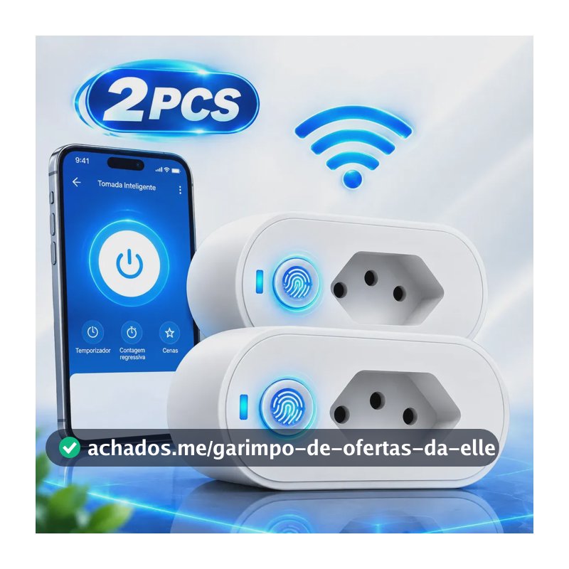 Pack 2 Tomadas Inteligentes Wi-Fi LookLoook Bivolt Com Monitoramento de Energia