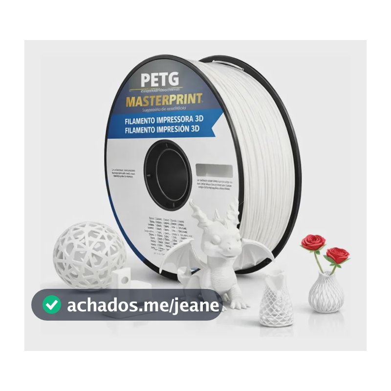 Filamento PETG Masterprint ( ETIQUETA NEUTRA ) 1kg 1,75mm Branco Impressora 3D