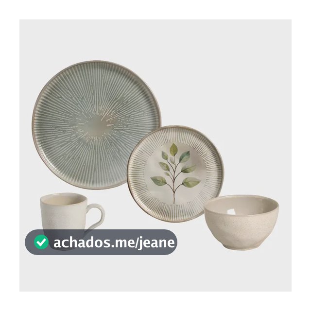 APARELHO DE JANTAR 16 PEÇAS EVERGREEN E LATTE PORTO BRASIL