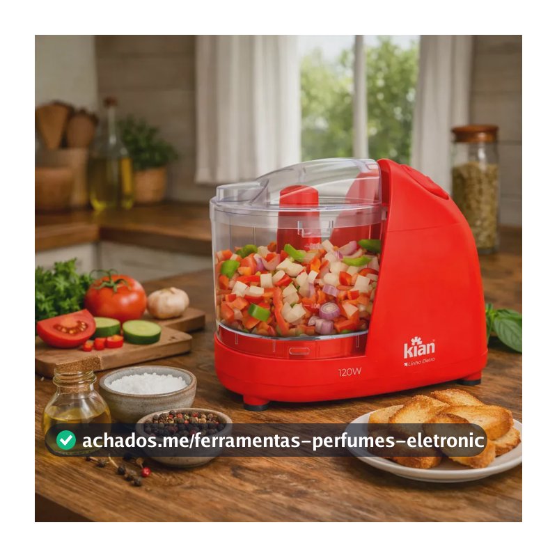 Mini Processador 500ml Kian 120w Cor Vermelho -