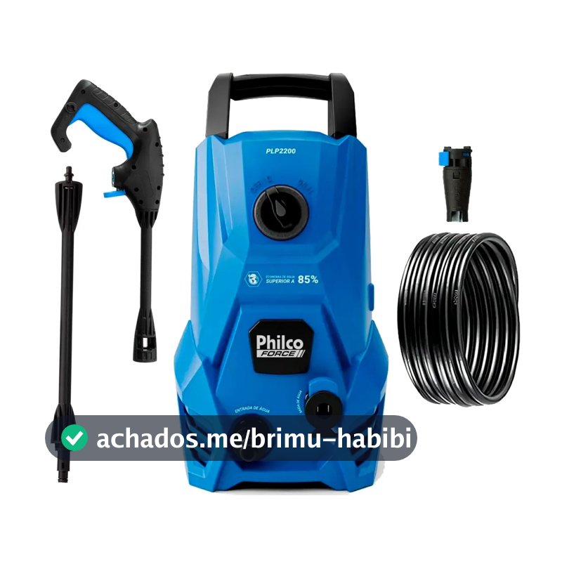 Lavadora De Alta Pressão Jato Compacta Philco Plp2200 1300w 1300 Psi/libras 312l/h Lança Regulável 127v