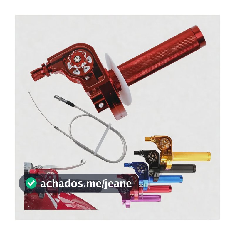 Acelerador Punho Rápido Alumínio Moto Cabo Crf Ttr Universal Vermelho