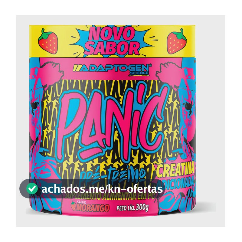 Suplemento Adaptogen Science Pré Treino Panic en pó sabor morango x 300g
