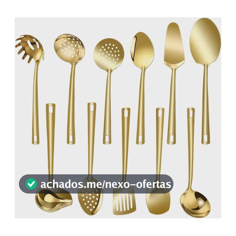 Kit Faqueiro Dourado Luxo Jogo Talheres Inox 11 Pçs Dourado